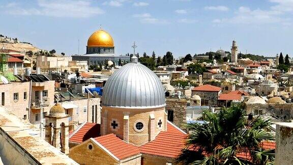 耶路撒冷全景空中屋顶视图