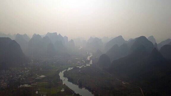 桂林山水鸟瞰图