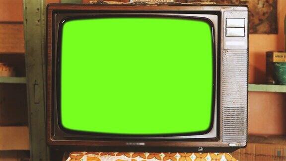 80年代的绿屏电视暗调