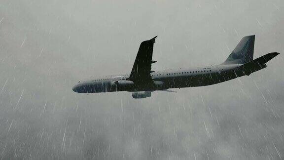 客机在暴风雨中飞行