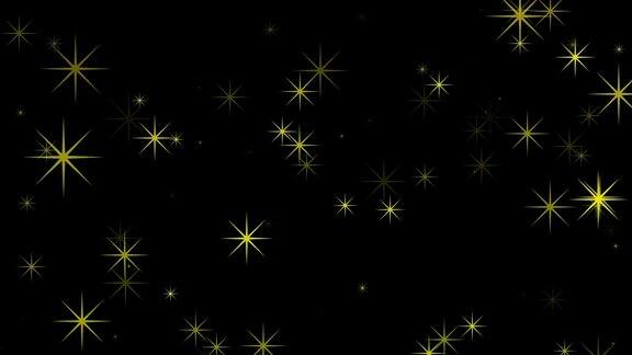 发光的金色星星图案背景圣诞夜的星星