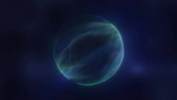 抽象的环形能量球圆形发光多色透明神奇的未来高科技空间4k视频60fps