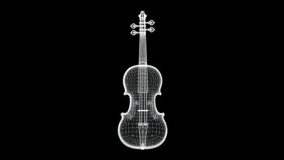 全息屏幕3d小提琴或中提琴-环