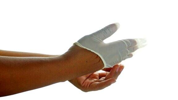 亚洲护士戴医用手套