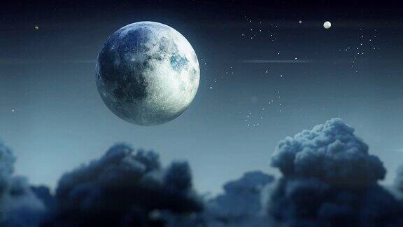 夜空飞行与月亮