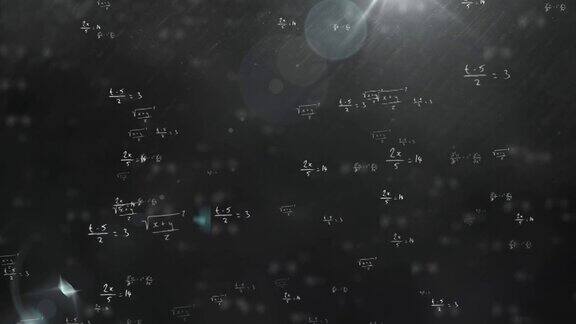 在黑色背景上的数学方程的动画