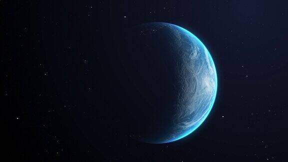 从太空中看到的地球动画地球在卫星上旋转背景是黑色的全球太空探索太空旅行概念数字生成图像4k