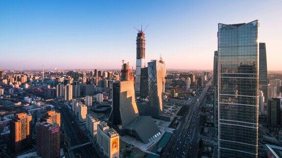 间隔拍摄北京地标市中心日落中国