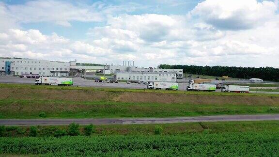 工业地区鸟瞰图无人机拍摄的工业工厂