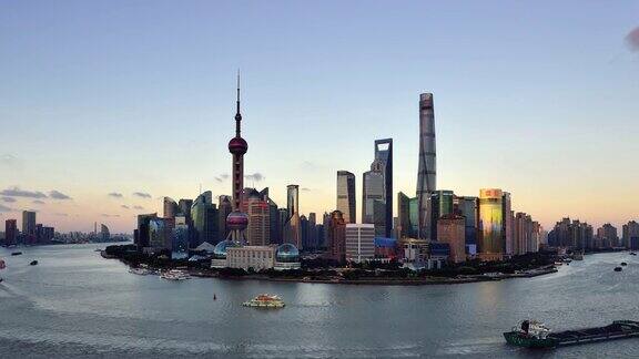 4K:上海白天到晚上的时间流逝中国