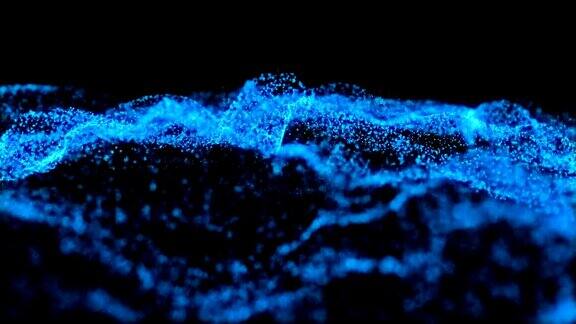 蓝色粒子背景概念:太空、星系、科技