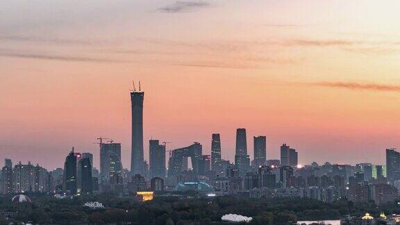 PAN高空俯瞰北京从白天到夜晚北京中国