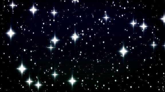 天上的星星循环动画美丽的夜晚闪烁的光芒HD1080
