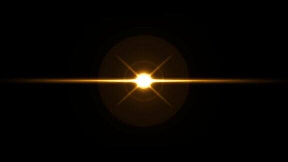 无缝循环的金色光线爆发运动闪光发光的动画循环背景4K抽象光学透镜耀斑光爆发效果