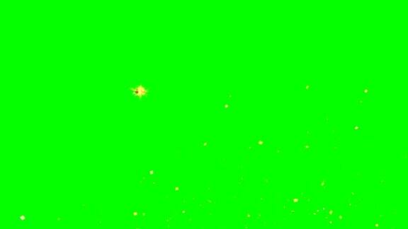 五彩爆炸的五彩纸屑派对在一个绿色的背景