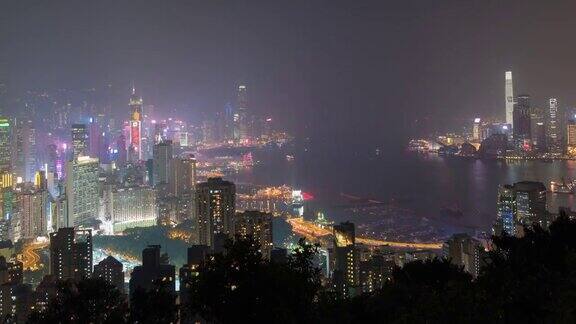 4K时间推移:俯视图香港
