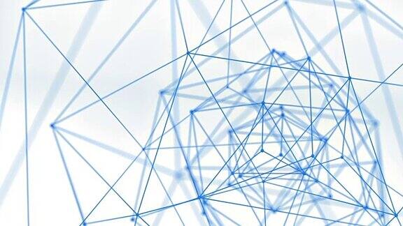 蓝色网络形状3d渲染无缝循环动画