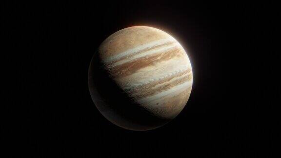 黑色背景的木星