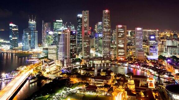 新加坡市中心时光流逝