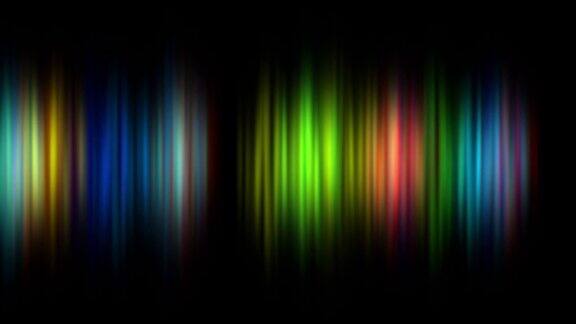 无缝循环未来科技数码背景彩色霓虹灯在黑色背景抽象的极光的背景全球大数据技术数字均衡器3d渲染