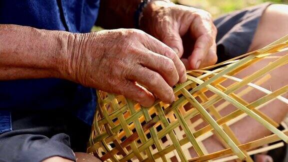 高级手工编织竹篮