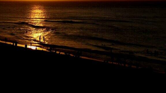 海滩日落时间流逝