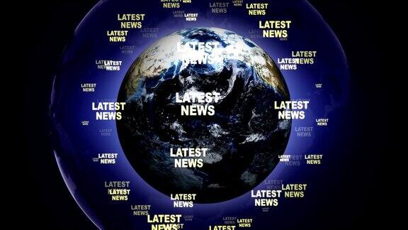 最新新闻文本动画和地球渲染背景循环