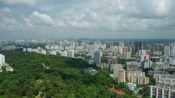 夏日新加坡圣淘沙区公园鸟瞰图4k