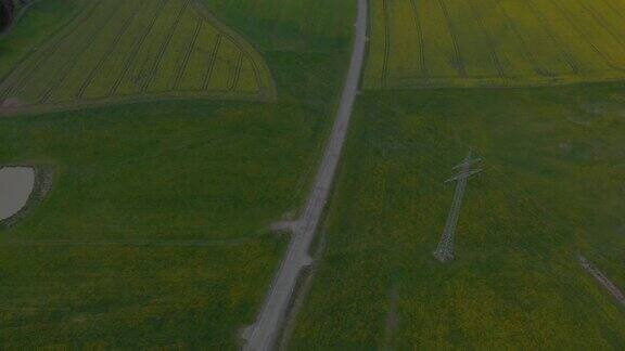 乡村景观中的乡村道路(空中)