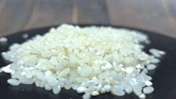 大米特写白色的米饭天然的大米