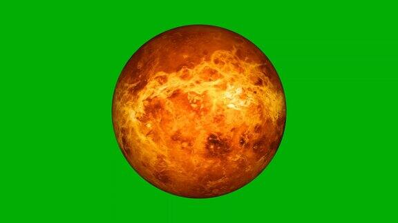金星行星旋转绿幕背景