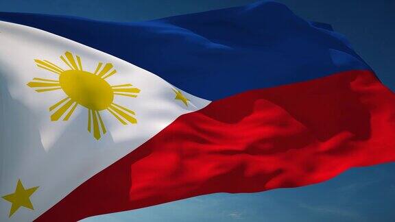 4K菲律宾国旗-可循环