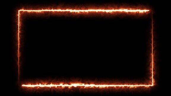 帧红青色与火焰视频循环抽象无缝背景环形动画荧光灯4k发光线抽象背景网霓虹灯盒图案LED屏幕投影技术