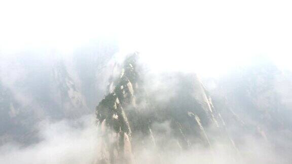中国陕西省华山道教山景观航拍