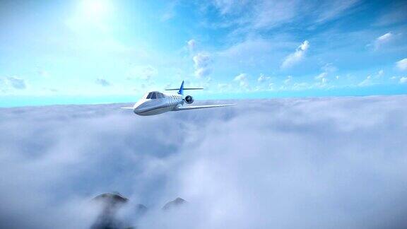塞斯纳在云层上飞行