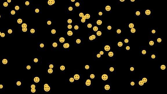 社交媒体符号动画Emoji分词笑脸4k的视频