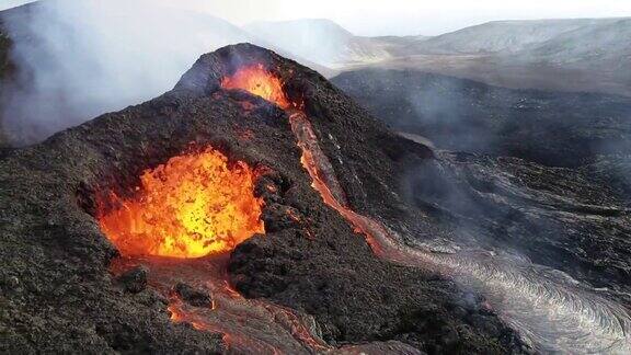 Fagradalsfjall火山喷发熔岩