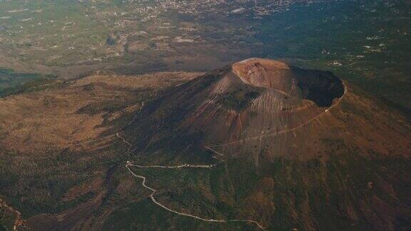 从空中俯瞰意大利维苏威火山