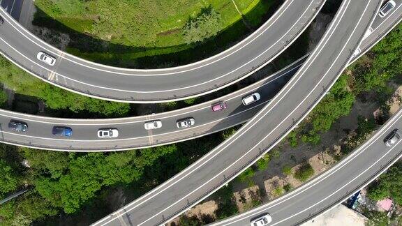 俯视图的道路交叉口