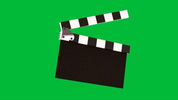 3d电影板-拍片-与绿色屏幕-4k