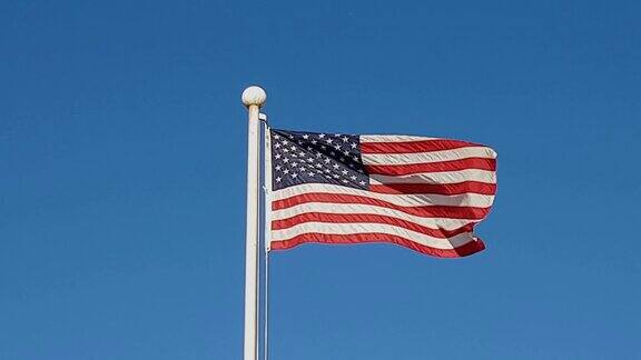 美国国旗在韩国的空中飘扬
