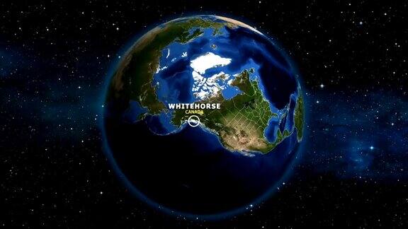 地球放大地图-加拿大白马