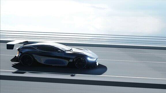 桥上的未来汽车模型