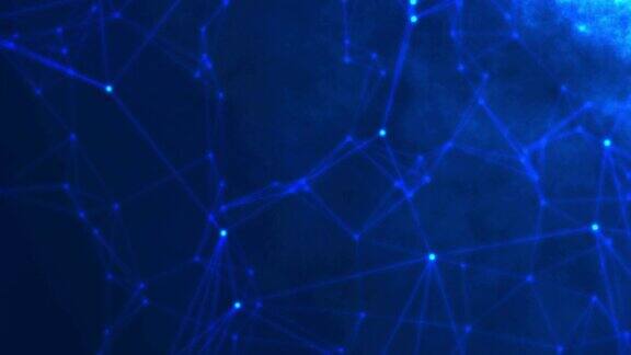 蓝色未来主义抽象分子点几何结构空间背景动画三角形技术粒子分析主题插图壁纸动画