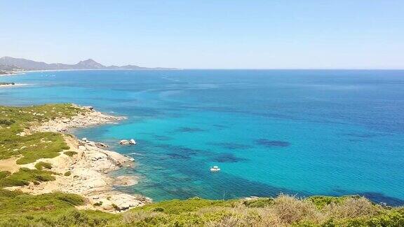 撒丁岛全景景观夏天