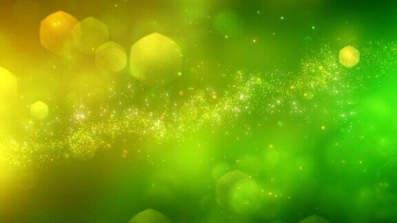4k抽象粒子(黄色绿色)-背景动画-可循环