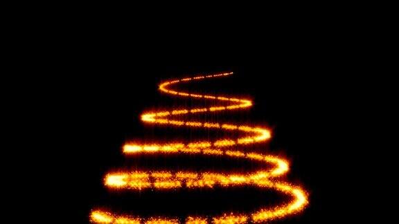黑色背景上的圣诞树彩色3d渲染
