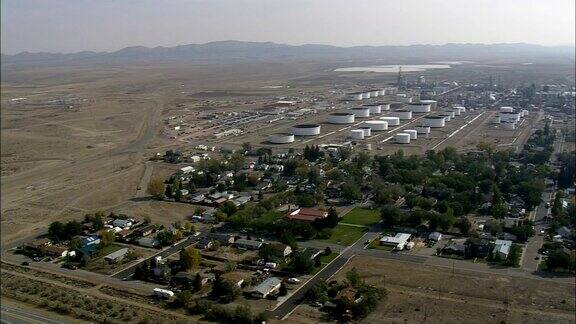 辛克莱炼油厂-鸟瞰图-怀俄明州碳县美国