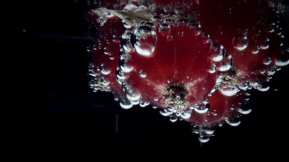 4k水泡沫的极端特写花
