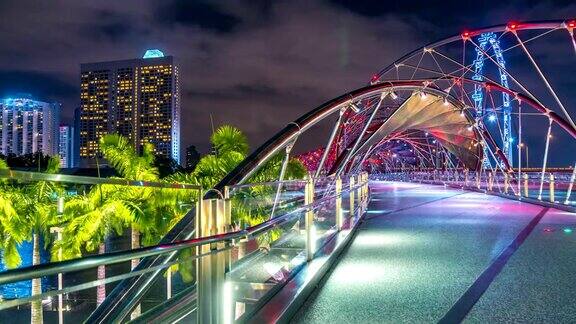 新加坡夜景的螺旋桥2017年8月